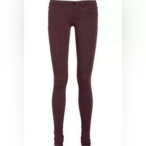 Victoria Beckham Burgundy Powerskinny Low-rise Skinny Jean Size 25